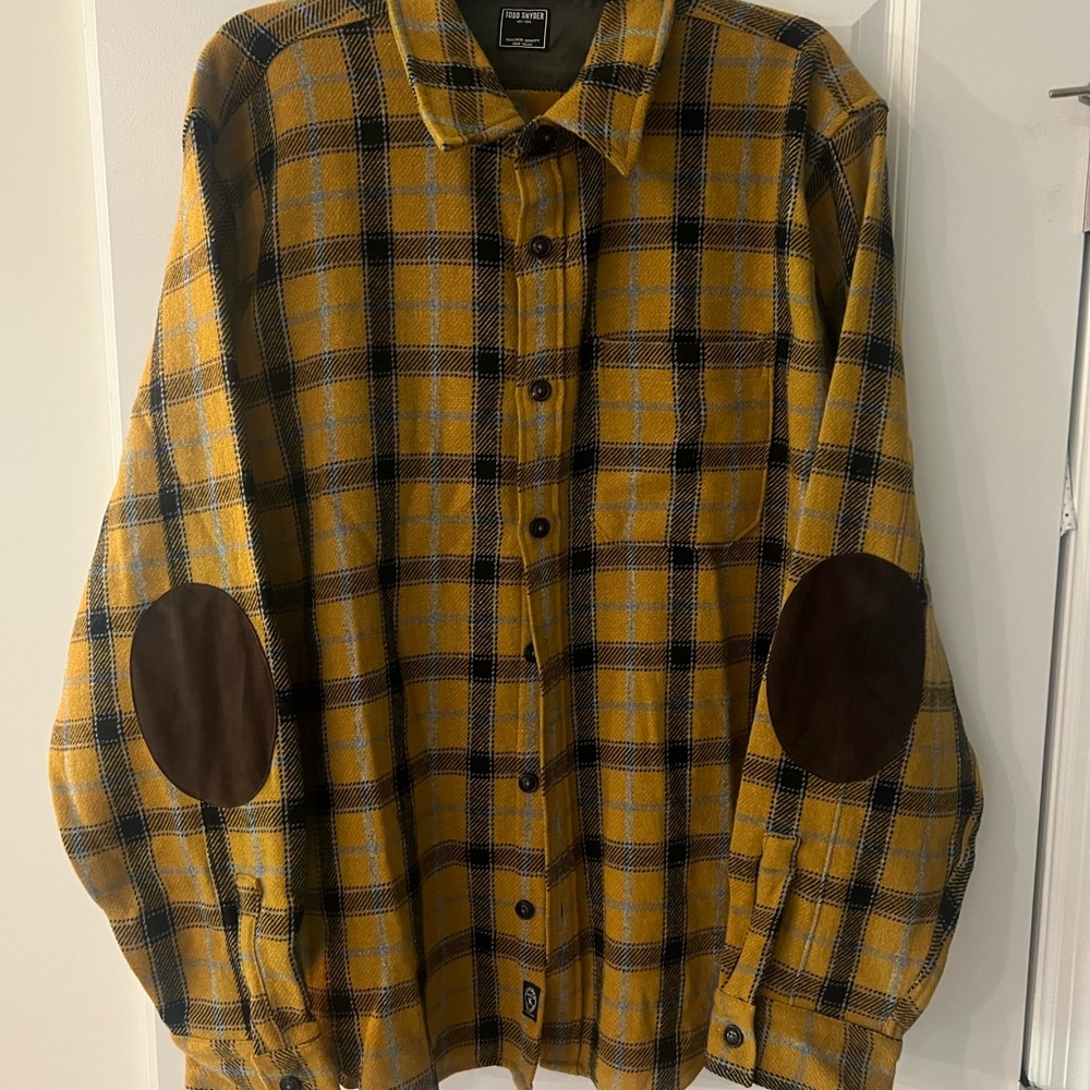 Todd Snyder Wool Flannel Patch Sleeve Button Shirt size XXL